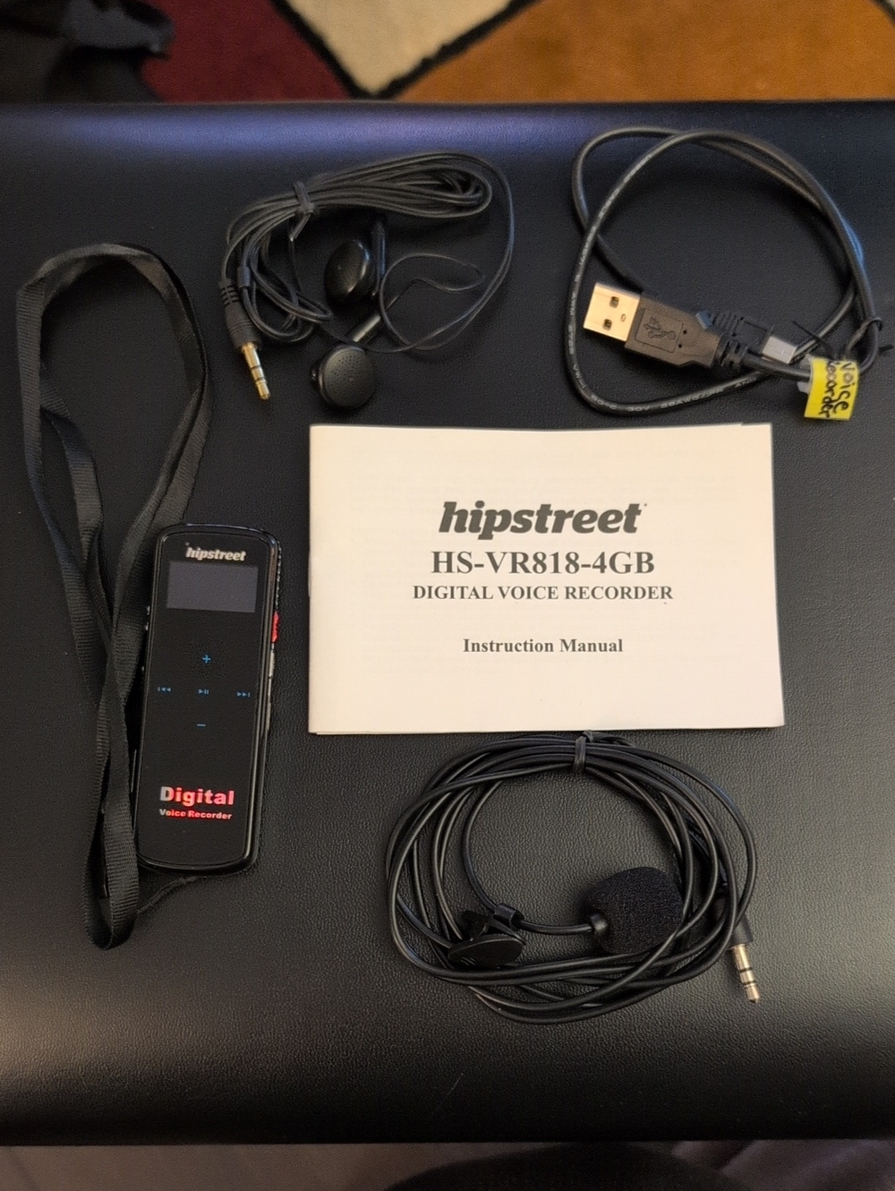 Hipstreet 4GB Digital Voice Recorder Bundle (HS-VR818-4GB) - Complete Kit